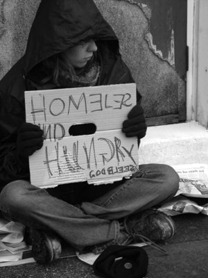 A homeless person in the U.S.